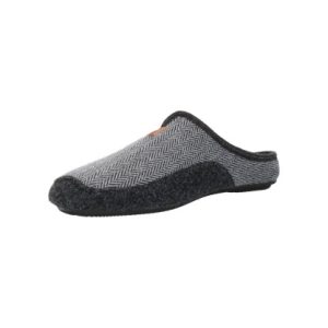 Zapatillas para hombre en lana natural con suela de goma antideslizante.