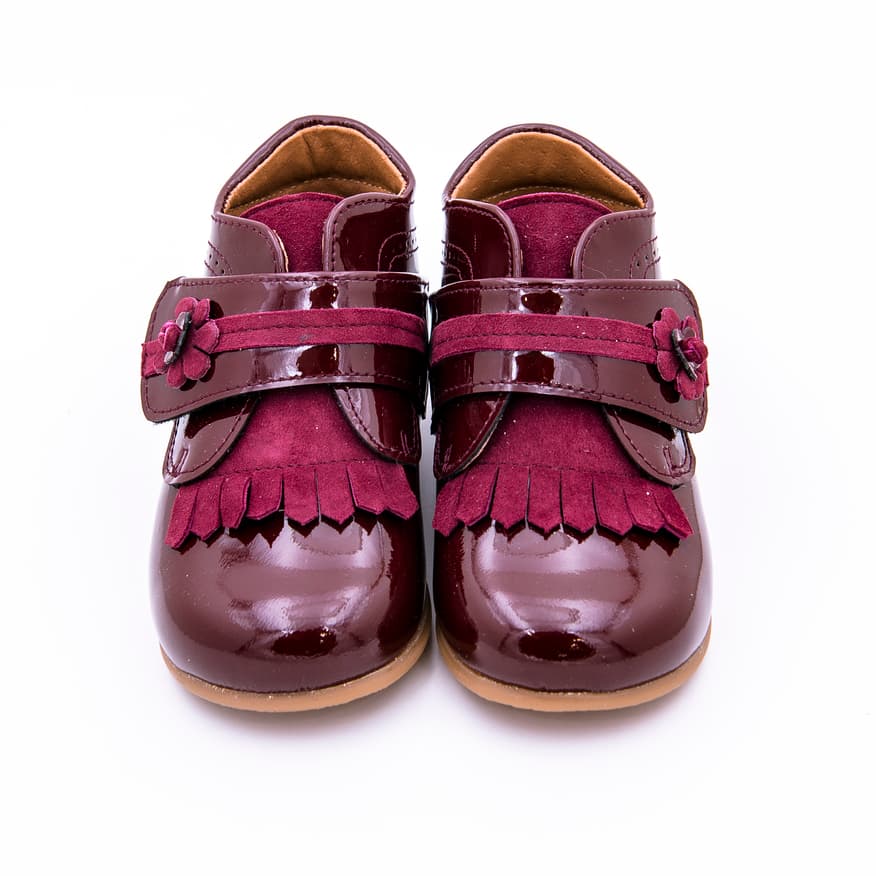 Bota Velcro Flor Charol - Imagen 3