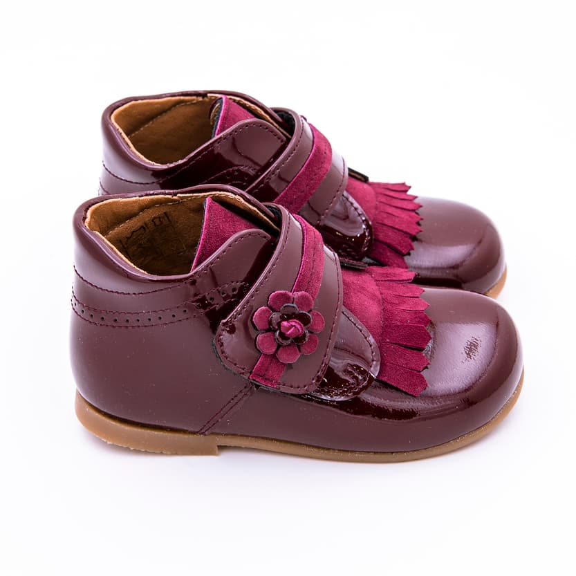 Bota Velcro Flor Charol - Imagen 2